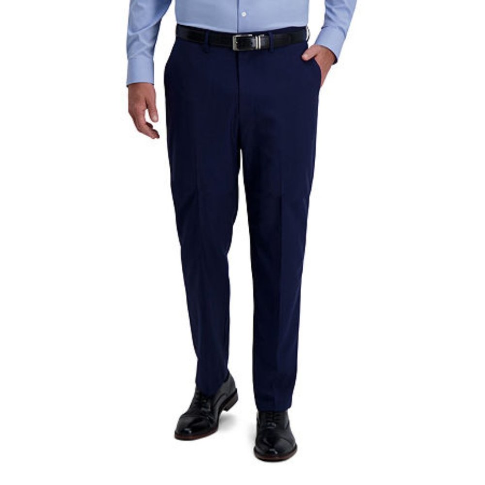 Haggar Men's Premium Stretch Classic Fit Solid Suit Pant - 34x32 Navy Blue NWOT